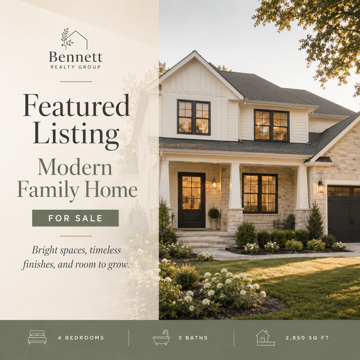 Featured Listing: Modern Family Home sample social post